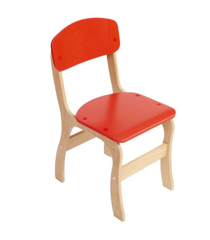 Фанерний дитячий стільчик "Мелодія", з фарбованою спинкою та сидінням, на ростову групу №3, ЛЕЛЕКА, 310х355х642 мм.